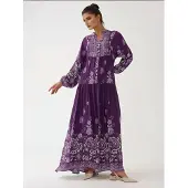 Hiccups for Kids Gedrukte Lange Mouwen Viscose Maxi Jurk