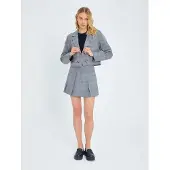 MixRay Hoge Taille Geruite Mini Rok met Rits