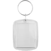 Combicraft Plexiglas sleutelhanger blanco rechthoek groot 41x52mm - 10 stuks