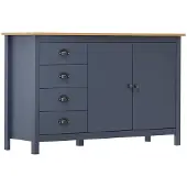vidaXL Dressoir Hill 130x40x80 cm massief grenenhout grijs