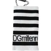 Dolce&Gabbana Black White Wool Dgmillennials Polsband herenfolie