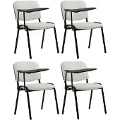 CLP Set van 4 stoelen "Ken" met opklapbaar tafelblad, bekleed met kunstleer, wit