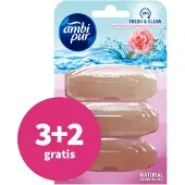 Ambi Pur 3+2 gratis: Toiletblok Navulling Wilde Roos & Grapefruit 3 stuks