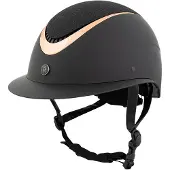 BR Equestrian Equipment Rijhelm Theta Plus Painted Glitter Zwart/Rosegoud - L