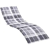 vidaXL Ligbedkussen 200x50x3 cm oxford stof ruitpatroon grijs