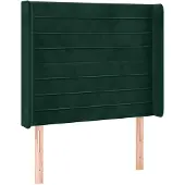 vidaXL Hoofdbord met randen 103x16x118/128 cm fluweel donkergroen