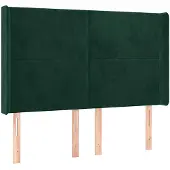 vidaXL Hoofdbord met randen 147x16x118/128 cm fluweel donkergroen