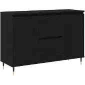 vidaXL Dressoir Zwart Eiken 101,5 x 35 x 70 cm Bewerkt hout