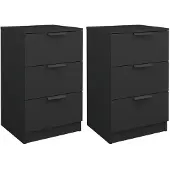 vidaXL Nachtkastjes 2 st 40x36x65 cm zwart
