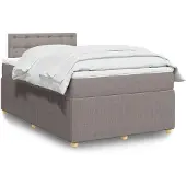 vidaXL Boxspring met matras stof taupe 120x200 cm