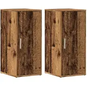 vidaXL Schoenenkasten 2 st 32x35x70 cm bewerkt hout oud houtkleurig