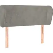 vidaXL Hoofdbord met randen 103x23x78/88 cm fluweel lichtgrijs