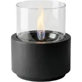 Tenderflame Lotus 12 Tafelhaard - Natural Concrete Zwart - Premium Beton en Glas - Tenderfuel - Bio-Ethanol Alternatief - Rookvrij en geurarm