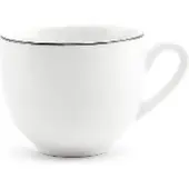 BonBistro Mokkakop 10cl black rim Basic White (Set van 6)