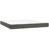 vidaXL Pocketveringmatras medium california king 183x213x20 cm fluweel grijs