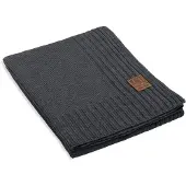 Knit Factory Uni Plaid - Antraciet - 160x130 cm