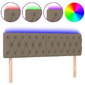 vidaXL Hoofdbord LED 160x7x78/88 cm stof taupe