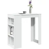 vidaXL Bartafel met rekken 102x50x103,5 cm bewerkt hout wit