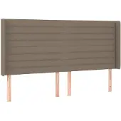 vidaXL Hoofdbord met randen 183x16x118/128 cm stof taupe