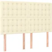vidaXL Hoofdbord crème 144x5x118/128 cm kunstleer