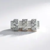 Cavill - Zilveren Hanger 925 Sterling Zilver Geplatineerd - 40 Cambodjaanse Zirkonen 0,84 ct Rond - Elegant Dames Sieraad