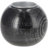 Vosteen - Houten Waxinelichthouder Vero - Zwart - 9x7 cm