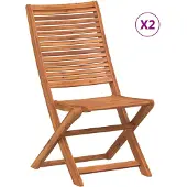 vidaXL Opklapbare stoelen, 2 stuks, massief acaciahout