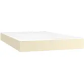 vidaXL Pocketveringmatras medium 120x200x20 cm kunstleer crèmekleurig