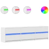 vidaXL Tv-meubel met LED 180x34x50 cm bewerkt hout wit