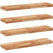 vidaXL Wandschappen 4 st zwevend olieafwerking 100x20x4 cm acaciahout