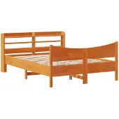 vidaXL Bedframe met hoofdbord massief grenenhout wasbruin 120x200 cm