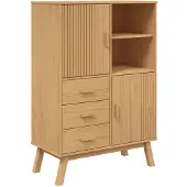vidaXL Hoge kast OLDEN 85x43x125 cm massief grenenhout bruin