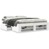 vidaXL Bedframe zonder matras 160x200 cm spaanplaat wit