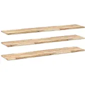 vidaXL Wandschappen 3 st zwevend 140x30x2 cm onbehandeld acaciahout