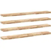 vidaXL Wandschappen 4 st zwevend 120x20x4 cm onbehandeld acaciahout