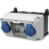 MENNEKES stopcontactcombinatie 910001, 2x Schuko, met aardlekschakelaar