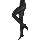 Esprit Plain verstevigd zachte comfort tailleband katoen wol panty dames zwart - maat 42-44