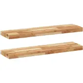 vidaXL - Wandschappen - 2 - st - zwevend - olieafwerking - 80x20x4 - cm - acaciahout