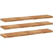 vidaXL Wandschappen 3 st zwevend olieafwerking 120x30x4 cm acaciahout