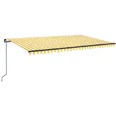 vidaXL Handmatige zonnetent met zonne-energie ledverlichting 5 x 3 m