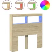 vidaXL Hoofdbordkast met LED-verlichting 100x17x102 cm sonoma eiken