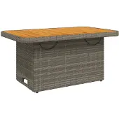 vidaXL Tuintafel 90x55x71 cm poly rattan en acaciahout grijs