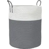 vidaXL Opbergmand Ø 38x46 cm katoen grijs en wit