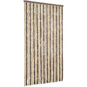 vidaXL Vliegengordijn 100x220 cm chenille donkerbruin en beige