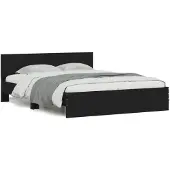 vidaXL Bedframe met hoofdeinde zwart 140x200 cm