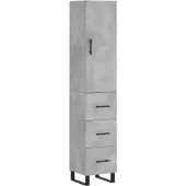 vidaXL Hoge kast 34,5x34x180 cm bewerkt hout betongrijs