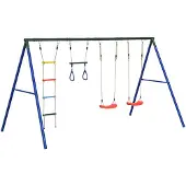 vidaXL Schommelset met schommels, trapeze en ladder