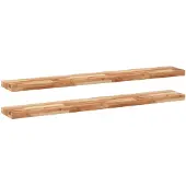 vidaXL Wandschappen 2 st zwevend olieafwerking 120x20x4 cm acaciahout