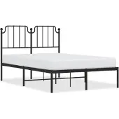 vidaXL Bedframe met hoofdbord metaal zwart 120x190 cm