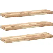 vidaXL Wandschappen 3 st zwevend 100x20x4 cm onbehandeld acaciahout